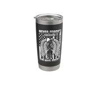 Never Forget Freedom Is Not Free Veteran & Memorial Day Vaso térmico de acero inoxidable de doble pared