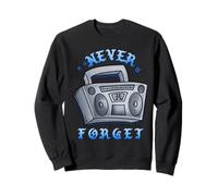 Never Forget Ghetto Blaster Vintage 80s 90s Hip Hip Sudadera