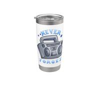 Never Forget Ghetto Blaster Vintage 80s 90s Hip Hip Vaso térmico de acero inoxidable de doble pared