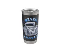 Never Forget Ghetto Blaster Vintage 80s 90s Hip Hip Vaso térmico de acero inoxidable de doble pared