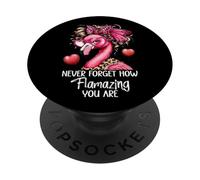 Never Forget How Flamazing You Are Flamingo Amazing Teacher PopSockets PopGrip Adhesivo