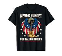 Never Forget Our Fallen Heroes Memorial Day Día de los Veteranos Camiseta