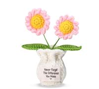 Never Forget the Difference You Make Postive - Margarita amarilla de ganchillo, regalos de agradecimiento para compañeros de trabajo, amigos, profesores, regalos de ganchillo para cumpleaños, Navidad