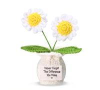 Never Forget the Difference You Make Postive - Margarita rosa de ganchillo, regalos de agradecimiento para compañeros de trabajo, amigos, profesores, regalos de ganchillo para cumpleaños o Navidad