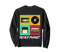 Never Forget Vintage Floppy Disk Video Tape Music Disc Style Sudadera
