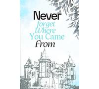 Never Forget Where You Came From - Elegant Notebook with White, Blue, and Gray Colors, Featuring a Beautiful Building and a Blue Flower in the Background, 120 Pages ( 12.52 × 9.25 in)