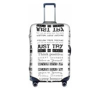 Never Give Up - Funda protectora para maleta, elástica, lavable, antiarañazos, ajuste de 18 a 32 pulgadas, White, L