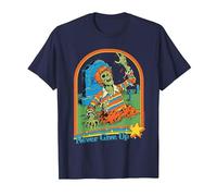 Never Give Up Zombie Sarcastic Retro Funny Adult Humor Camiseta, Hombre, Azul Marino, 6XL