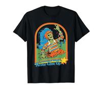 Never Give Up Zombie Sarcastic Retro Funny Adult Humor Camiseta, Hombre, Negro, 6XL