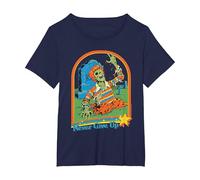 Never Give Up Zombie Sarcastic Retro Funny Adult Humor Camiseta, Mujer Tallas Grandes, Azul Marino, 5XL Grande