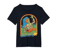 Never Give Up Zombie Sarcastic Retro Funny Adult Humor Camiseta, Mujer Tallas Grandes, Negro, 1XL Grande