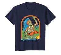 Never Give Up Zombie Sarcastic Retro Funny Adult Humor Camiseta, Niños, Azul Marino, 10 años