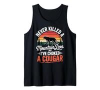 Never Killed A Mountain Lion Choked A Cougar Humor Camiseta sin Mangas
