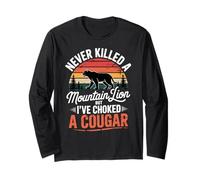 Never Killed A Mountain Lion Choked A Cougar Humor Manga Larga