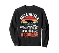 Never Killed A Mountain Lion Choked A Cougar Humor Sudadera