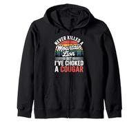 Never Killed A Mountain Lion Choked A Cougar Humor Sudadera con Capucha