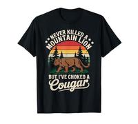 Never Killed a Mountain Lion Funny Cougar Hunting Retro Camiseta
