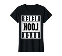 Never Look Back Flipped Camiseta gráfica económica, Mujer, Negro, XL