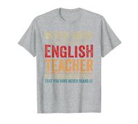 Never Mess with An English Teacher Gráfico de enseñanza Divertido Camiseta, Hombre, Gris Jaspeado, S