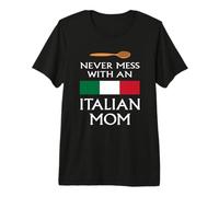 Never Mess with An Italian Mom, Divertida Madre Orgullosa, Bandera de Italia Camiseta Premium