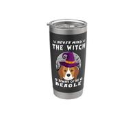 Never Mind The Witch Beware Of Beagle Dog Halloween Vaso térmico de acero inoxidable de doble pared