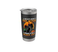 Never Mind The Witch Beware Of Black Cat Halloween Vaso térmico de acero inoxidable de doble pared