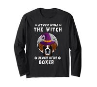 Never Mind The Witch Beware of Boxer Dog Halloween Manga Larga