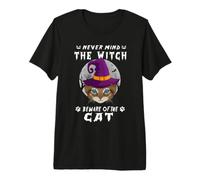 Never Mind The Witch Beware of Cat Kitty Halloween Camiseta Premium