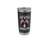 Never Mind The Witch Beware Of Cavalier Dog Halloween Vaso térmico de acero inoxidable de doble pared