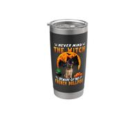 Never Mind The Witch Beware Of French Bulldog Halloween Vaso térmico de acero inoxidable de doble pared