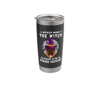 Never Mind The Witch Beware Of German Shepherd Dog Halloween Vaso térmico de acero inoxidable de doble pared