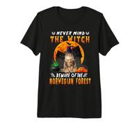 Never Mind The Witch Beware of Norwegian Forest Halloween Camiseta Premium