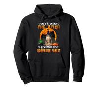 Never Mind The Witch Beware of Norwegian Forest Halloween Sudadera con Capucha