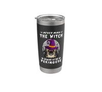 Never Mind The Witch Beware Of Pekingese Dog Halloween Vaso térmico de acero inoxidable de doble pared