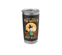 Never Mind The Witch Beware Of Pit Bull Dog Halloween Vaso térmico de acero inoxidable de doble pared