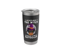 Never Mind The Witch Beware Of Rottweiler Dog Halloween Vaso térmico de acero inoxidable de doble pared
