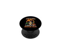 Never Mind The Witch Beware of Russian Blue Cat Halloween PopSockets PopGrip Adhesivo