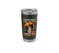 Never Mind The Witch Beware Of Russian Blue Cat Halloween Vaso térmico de acero inoxidable de doble pared