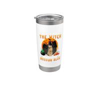 Never Mind The Witch Beware Of Russian Blue Cat Halloween Vaso térmico de acero inoxidable de doble pared
