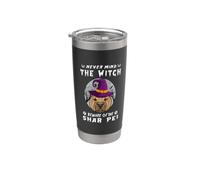 Never Mind The Witch Beware Of Shar Pei Dog Halloween Vaso térmico de acero inoxidable de doble pared