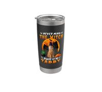 Never Mind The Witch Beware Of Tabby Cat Halloween Vaso térmico de acero inoxidable de doble pared