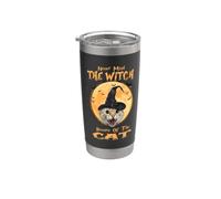 Never Mind The Witch Beware Of The Cat Halloween Costume Vaso térmico de acero inoxidable de doble pared