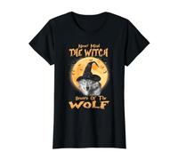 Never Mind The Witch Beware of The Wolf Halloween Camiseta gráfica económica, Mujer, Negro, S