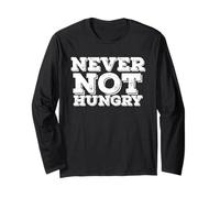 Never Not Hungry Retro Funny Food Love Hi Hungry I'm Dad Manga Larga