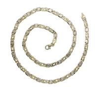 Never Say Never Cadena de oro bicolor de 18k maciza para hombre de 5.50 mm de ancha y 60cm de larga. Modelo eslabones combinados clavo y ojo de tigre. Peso; 30.90 gr de oro de 18k.