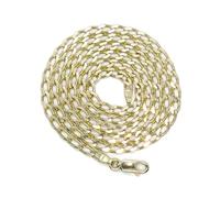 Never Say Never Cadena tipo Bilbao para hombre, con eslabones de 3,5 mm de ancho, 60.00cm de larga, 15.40gr de oro macizo de 18k