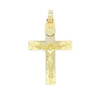 Never Say Never Colgante Cruz Oro 18k con Cristo Tallado 4,70 g | Joya Clásica Acabado Mate y Brillo