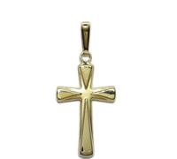 Never Say Never Colgante Cruz Oro Amarillo 18k 1,50 g | Joya Fina Comunión Acabado Premium