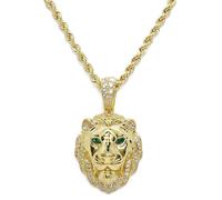 Never Say Never Colgante León Oro Amarillo 18k con Cordón Salomónico 60 cm - 15.35 g de Oro de 18k en Total - Edición Especial