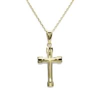 Never Say Never Conjunto Cruz Oro 18k 3,10 g con Cadena 50 cm | Cruz Clásica Mate y Brillo Sin Cristo. Ideal comunion y mujer.